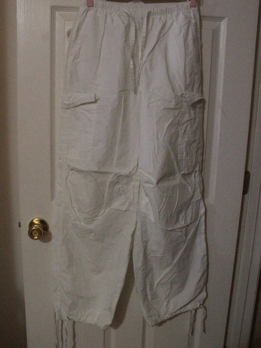 Wild Fable White Drawstring Cargo Pants Women’s XS (137)